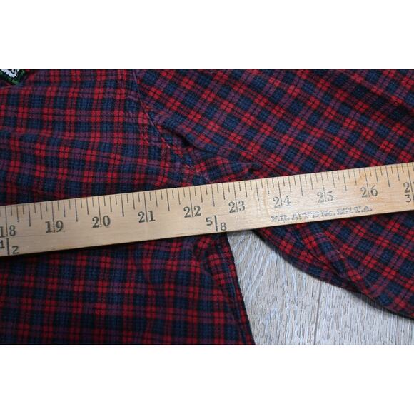 Bobbie Brooks Women Flannel 22W/24W Red Plaid Christmas Snowman Embroidered - Picture 5 of 5